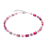 Coeur de Lion GeoCube Viva Magenta & Pink Necklace